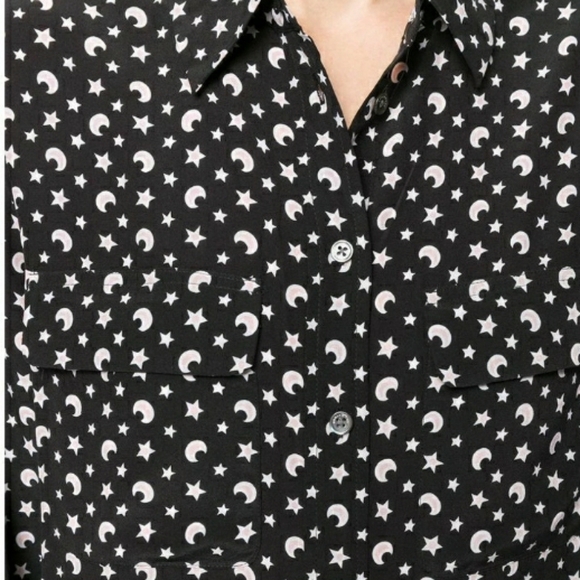 Equipment Shirt Silk Button Down Moon Star - Picture 4 of 12